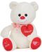 Λούτρινο αρκουδάκι  Tea Toys - Με καρδιά, λευκό, 47 εκ - 1t