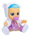 Κούκλα που κλαίει με δάκρυα IMC Toys Cry Babies -Crystal, άρρωστο μωρό, μωβ και λευκό - 5t