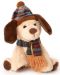 Λούτρινο παιχνίδιAmek Toys - Χριστουγεννιάτικος σκύλος με καπέλο και κασκόλ, 20 cm - 1t