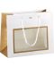 Τσάντα δώρου  Giftpack - 20 x 10 x 17 cm, λευκό και χάλκινο, με παράθυρο PVC - 1t