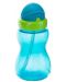 Μεταβατικό μπουκάλι με καλαμάκι και καπάκι Canpol - Blue, 270 ml - 1t