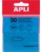 Αυτοκόλλητες σημειώσεις διαφανές Apli - Μπλε, 75 x 75 mm, 50 φύλλα - 1t
