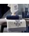 Οικογενειακό σετ μπουρνούζια και πετσέτες TAC - Dream, 6 μέρη, 100% βαμβάκι, λευκό/σκούρο μπλε - 2t