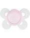 Πιπίλα σιλικόνης Chicco - Physio Comfort, 0-6 μηνών, ροζ νιφάδες χιονιού - 1t
