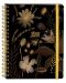 Σημειωματάριο Victoria's Journals Florals - Χρυσαφί και μαύρο, σκληρό εξώφυλλο, διακεκομμένες σελίδες, 96 φύλλα, А5 - 1t